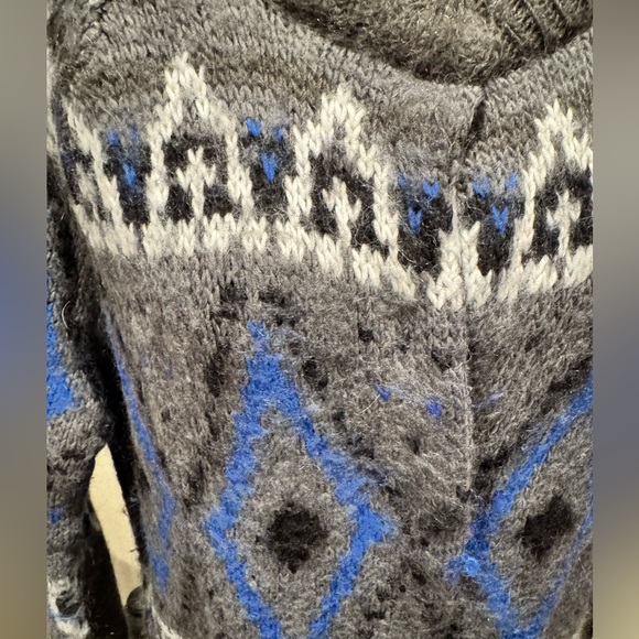 Free People Frosted Fair Isle Mohair Wool Blend Long Cardigan Women’s Large - Picture 3 of 10